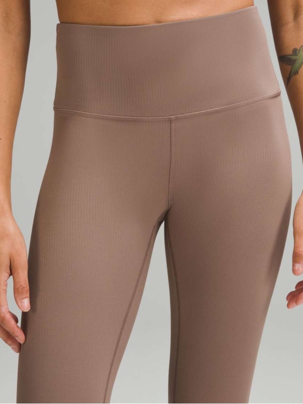 Lululemon Wunder Train High Rise Ribbed Leggings 28" Taupetastic Size 8 - Picture 9 of 11